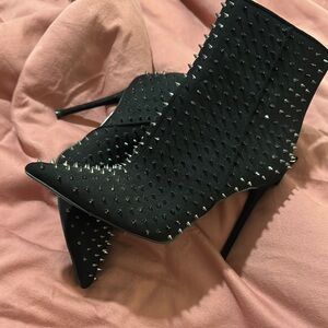 Studded Black Stiletto Boots Steve Maden